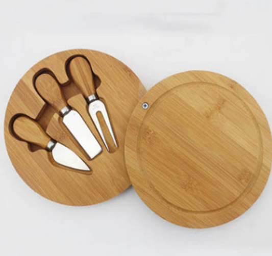 Tabla de Picoteo 25cm Bambú + 3 Accesorios