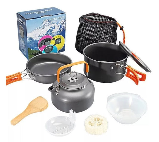 Set Ollas Outdoor Camping incluye Tetera